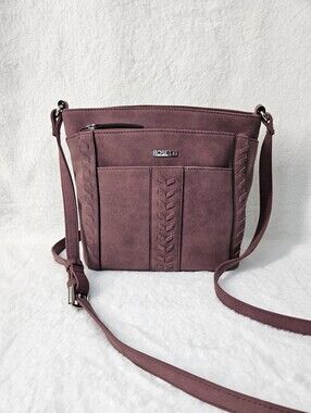 Rosetti Plum Faux Suede Crossbody Bag